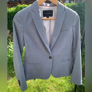 Banana Republic tailored petite blue-grey blazer